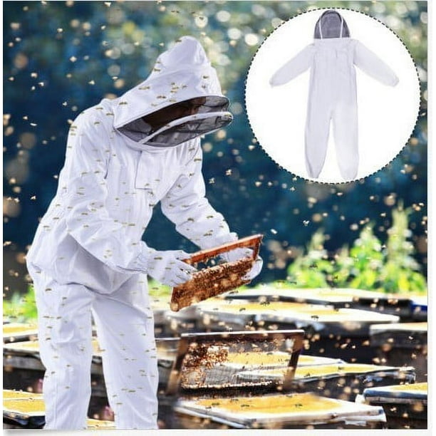 XL Vetements d apiculture Blanc175 185cm Equipement de protection des abeilles pour apiculteurs professionnels avec capuchon de voile JM JM Walmart en linea