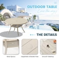 thumbnail image 4 of DIFY 47" Round Metal Patio Dining Table for 4, with Storage Shelf & Umbrella Hole, Sand, 4 of 5