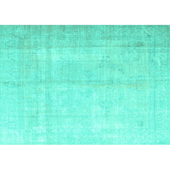 Ahgly Company Machine Washable Indoor Rectangle Persian Turquoise Blue Traditional Area Rugs, 2' x 3'