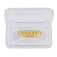 thumbnail image 3 of 2 piezas brillante circón 18 K dorado boca gorra rapero Halloween Cosplay elegante disfraz Yinane Tapas de dientes, 3 of 8