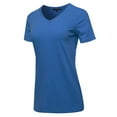 thumbnail image 2 of A2Y Women's Basic Solid Premium Cotton Short Sleeve V-neck T Shirt Tee Tops Sapphire 2XL, 2 of 6