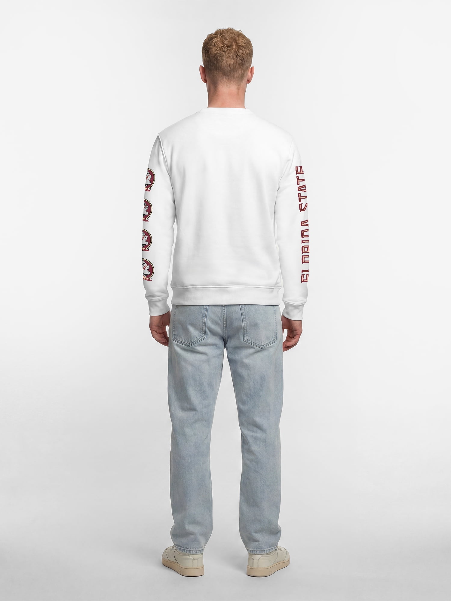 Florida State Seminoles Reebok Mens White Crew Sweatshirt