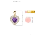 thumbnail image 3 of ANGARA Natural Amethyst Heart Pendant with Diamond Double Halo in 14K Yellow Gold for Women (Size-6mm) | February Birthstone, Birthday, Anniversary, Jewelry Gift for Women | Natural Amethyst Necklace, 3 of 7
