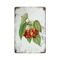 Cherry Fruit, Printable Wall Art, Fruit Printable, Flower tin sign, Plant Print Antique,Retro style, farmhouse decoration, home, bar, restaurant, garage, tin sign 5.5x 8 inches