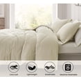 thumbnail image 4 of Chezmoi Collection Skye 3-Piece 100% Cotton Muslin Thin Comforter Set King, Natural Color Reversible Soft Washed Cotton Gauze Breathable Lightweight Summer Blanket, 4 of 9