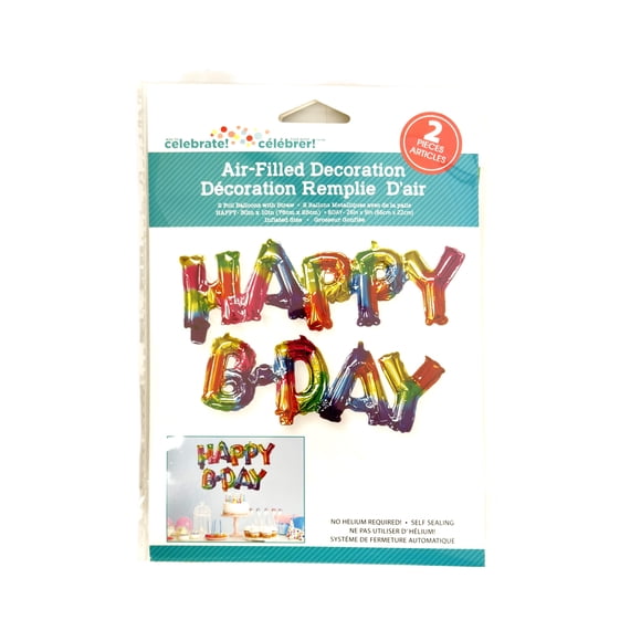 Tout Pour Célébrer Ensemble de ballons en feuille arc-en-ciel « Joyeux anniversaire »
