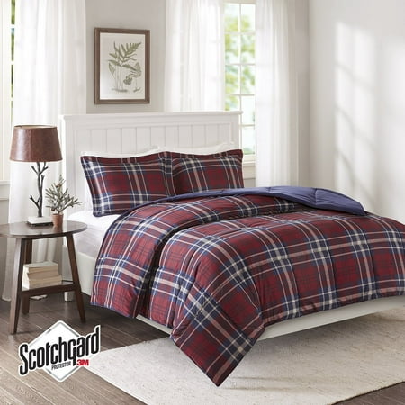 Madison Mint Dollar - Madison Park Essentials Bernard 3M Scotchgard Down Alternative Comforter Mini Set, Twin/ Twin X-Large, Red, Set includes: 1 comforter, 1 standard.., By Premier Comfort