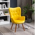 thumbnail image 3 of Roundhill Furniture Doarnin Wingback Chair, Yellow, 3 of 13