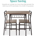 thumbnail image 3 of Songqin 3-Piece Modern Dining Set, Space Saving Dinette for Kitchen, Dining Room, Small Space w/Steel Frame, Built-in Storage Rack - Gray/Black, 3 of 14
