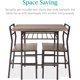thumbnail image 3 of Songqin 3-Piece Modern Dining Set, Space Saving Dinette for Kitchen, Dining Room, Small Space w/Steel Frame, Built-in Storage Rack - Gray/Black, 3 of 14