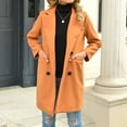 thumbnail image 4 of Tejiojio Clearance Rollbacks Fashion Women's Solid Color Lapel Woolen Cloth Leisure Time Long Coat, 4 of 8