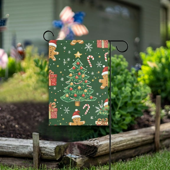 Yayeee Garden Flag 12" x 18" Double Sided Outdoor Yard Lawn Holiday Decorations, Christmas Tree