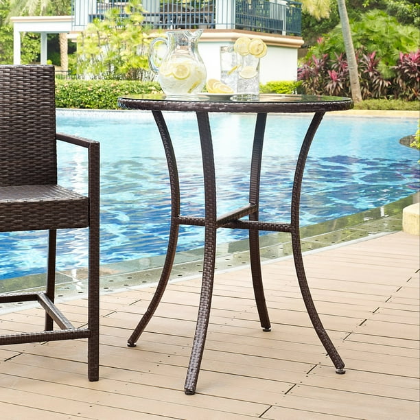Crosley Palm Harbor Outdoor Wicker Bistro Table
