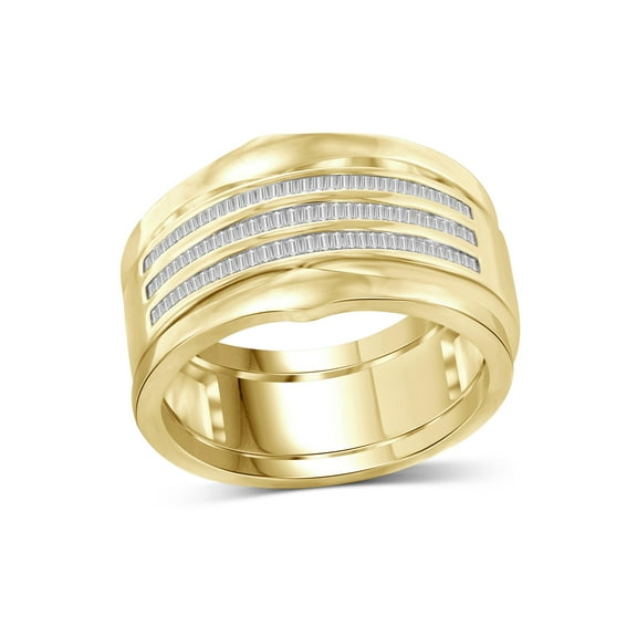 JewelersClub Stackable Diamond Rings for Women – 1/2 Carat White Diamond Ring Jewelry– 14K Gold Plated Silver Stackable Bands for Women –– Stackable Ring Set by JewelersClub