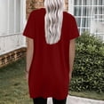 thumbnail image 4 of Tittly Womens Shirts Tshirts Shirts Womens Summer 2025 Casual Short Sleeve V Neck Shirts Loose Fit Oversized Tshirts Tunic Tops With Pockets Short Sleeve Shirts T Shirts for Women Wine 3XL, 4 of 9