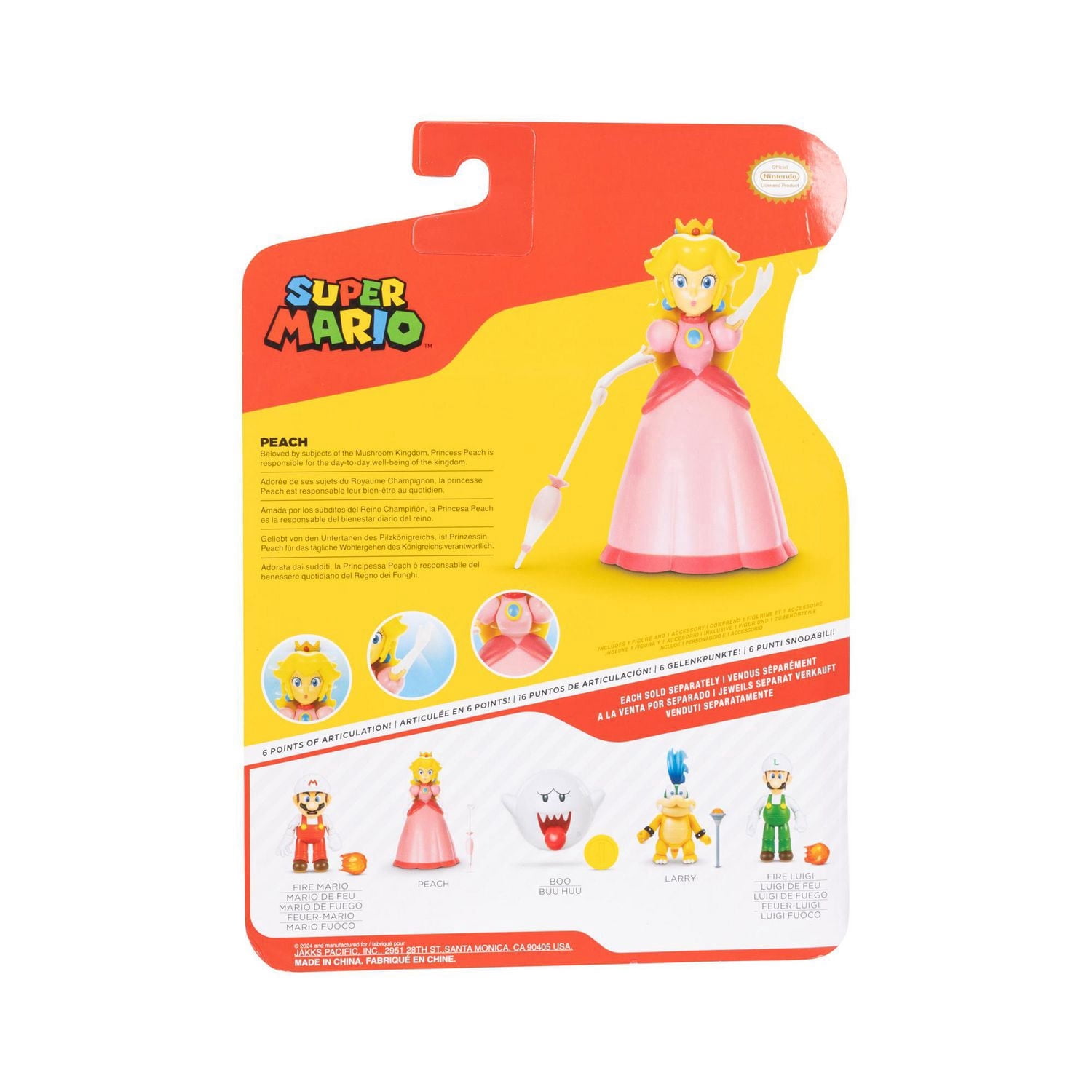 Super Mario 4 Inch Figure- Princess Peach with Umbrella Accessory