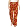 thumbnail image 2 of Picia Christmas With Gold Snowflakes Womens Soft Woven Cotton Elastic Waistband Sleep Pajama Pant Lounge Sleep Pant With Pockets And Drawstring-X-Large, 2 of 9