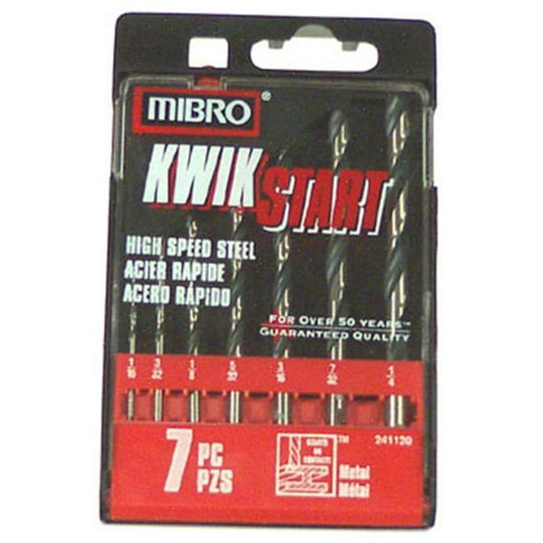 MIBRO Kwik Start High Speed Steel Drill Bit Set 7 pc
