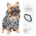 thumbnail image 3 of Fotbe Black White Halloween Sudadera con Estampado para Perros Pequeños – Suéter con Capucha para Mascotas, Tela Suave de Forro Polar con Bolsillo-Medium, 3 of 7
