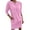 #178-Pink, variant on AUNVITO Women's Stretchy Hooded Sweatshirt Dress with Pockets, Three-Quarter Sleeve Mid-Length Casual Outerwear for Spring Fall Winter