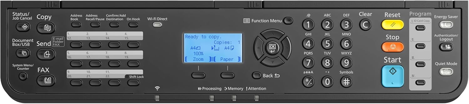 Kyocera ECOSYS MA3500wfx A4 Monochrome B/W Laser Multi-Function Printer - 37 ppm, Copy, Print, Scan, Fax, Duplex, Network, WiFi, 1200 DPI, 1 GB Memory, 300 Sheets Capacity