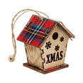 thumbnail image 2 of Christmas Ornaments Christmas Decoration Magenta House Wooden House Pendants Small Ornaments Christmas Tree Decoration House Modeling Wooden Pendants Christmas Tree Ornaments, 2 of 3