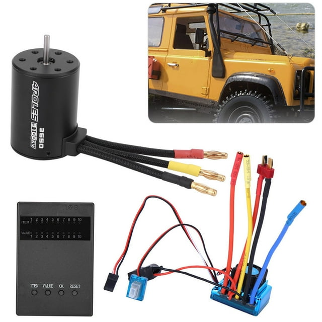 3650 3100KV Brushless Motor with 45A - 120A Brushless ESC, Program Card for RC Car Modification, 50000 RPM
