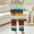 thumbnail image 5 of Tnhcen Women's Rainbow Striped Pajama Pants Fleece Elastic Waist with Pockets Flannel Lounge Sleepwear Warm Soft S-3XL, 5 of 5