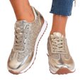 thumbnail image 7 of Glitter Sneakers for Womens Lace Up Sequin Orthopedic Sneakers (Gold 39), 7 of 7