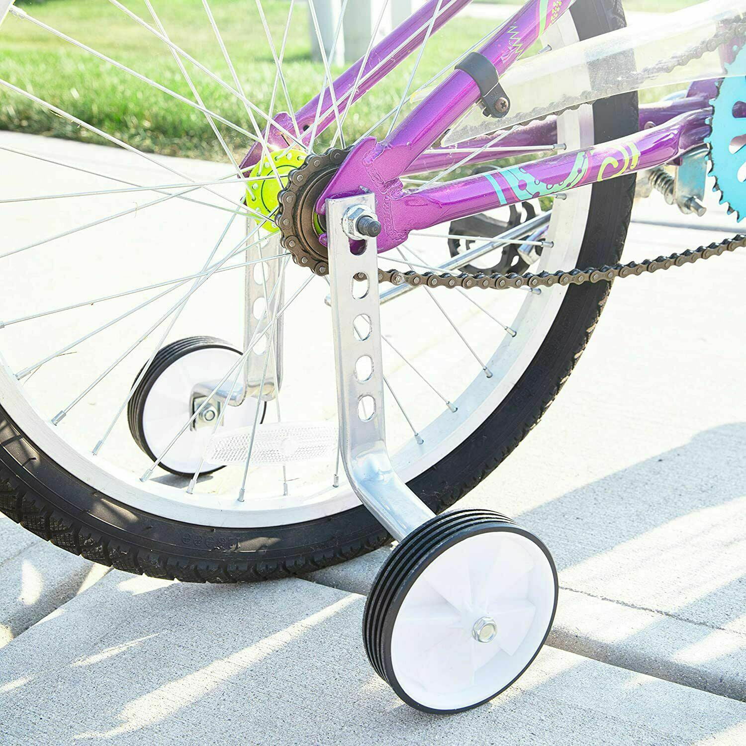 16-24'' Kids Bicycle Training Wheels Heavy Duty Rear Stabilizers & Mounted Kit 