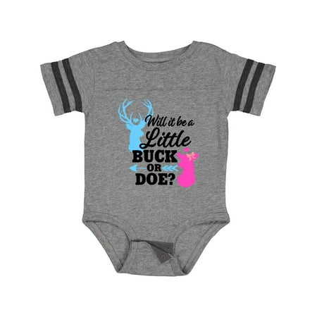 

Inktastic Gender Reveal Will It Be a Little Buck or Doe Gift Baby Girl Bodysuit