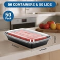 thumbnail image 2 of 50-Pack 24 oz Reusable Meal Prep Containers 1 Compartment Food Storage Containers with Lids, Bento Box, Stackable, Microwave/Dishwasher/Freezer Safe, BPA Free, 2 of 3