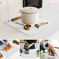 thumbnail image 4 of Dish Drying Mat for Kitchen Countertop, White Absorbent Microfiber Dish Mat Reversible Quick Dry Non Slip Draining Mat Kitchen Drying Pad for Dishes, Utensils 16x18 Inch Solid Color White, 4 of 9
