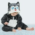 thumbnail image 4 of Zwiiyzr Newborn Baby Jumpsuit Fluffy Outfit Cute Cartoon Hoody Coat Winter Infant Rompers Toddler Clothing Bodysuit Girls Boys Clothes Gray, 4 of 5