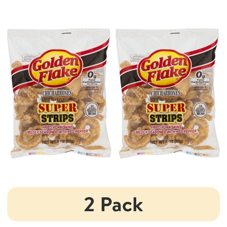 (2 pack) Golden Flake Chicharrones, Super Strips, Bag
