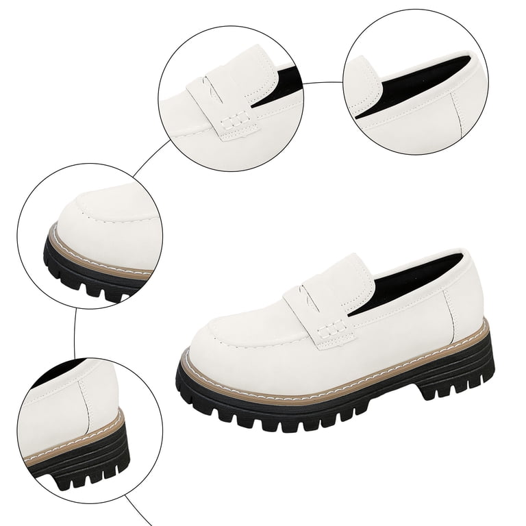 Womens Suede Loafers Classic Lug Sole Low Heel Slip on Penny  display picture 1