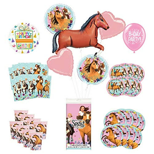 Mayflower Products Spirit Riding Free Birthday Party Supplies 16 Guest Decoration Kit And 43 Brown Horse Balloon Bouquet Walmart Com Walmart Com