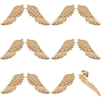 6 Pairs Feather Lapel Pin Angel Wings Light Gold Wing Alloy Brooches Suit Shirt Collar Lapel Pins Sweater Shawl Coat Breastpin Accessories 4x38x1.8mm
