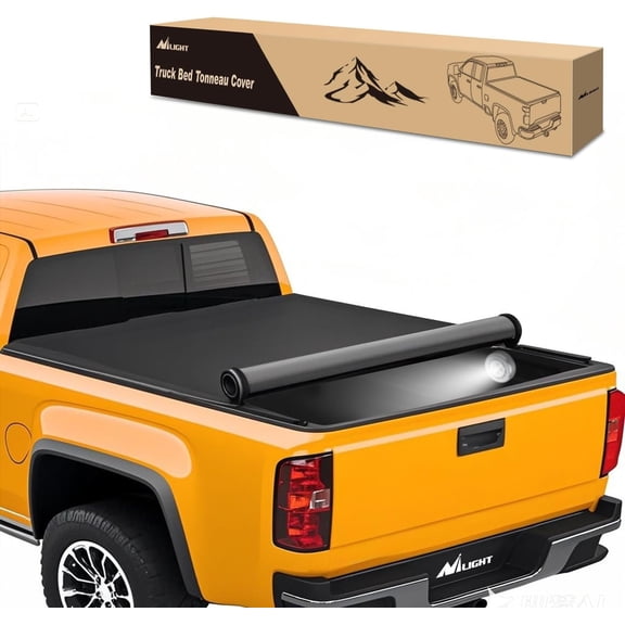 Nilight Soft Roll-Up Tonneau Cover Compatible with Chevy Silverado/GMC Sierra 1500 2007 2008 2009 2010 2011 2012 2013– 5.8ft Truck Bed Cover
