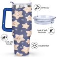 thumbnail image 3 of 40 oz Tumbler Starfish with Handle Vacuum Insulated Travel Cup SpillProof Cup Car Cup Holder Friendly for Gym Travel Office, 3 of 7