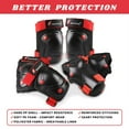 thumbnail image 3 of QUANFENG QF Kids Knee Pads and Elbow Pads with Wrist Guards 3 in 1 Protective Gear Set for Children Outdoor Activities, Black + Red, 3 of 6