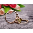 thumbnail image 3 of 2.25 Carat 6mm Princess Cut Champagne Diamond Moissanite 10k Rose Gold Wedding Set Engagement Ring Art Deco Stacking Matching Wedding Band, 3 of 6