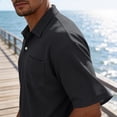 thumbnail image 3 of Polo Shirts for Men Short Sleeve Collared Golf Shirt Work Performance Athletic Polos with Pocket Gray 2XL, 3 of 7