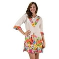 thumbnail image 6 of Cotton Floral Embroidered Vintage Petite Tunic Coverup Beachwear, 6 of 9