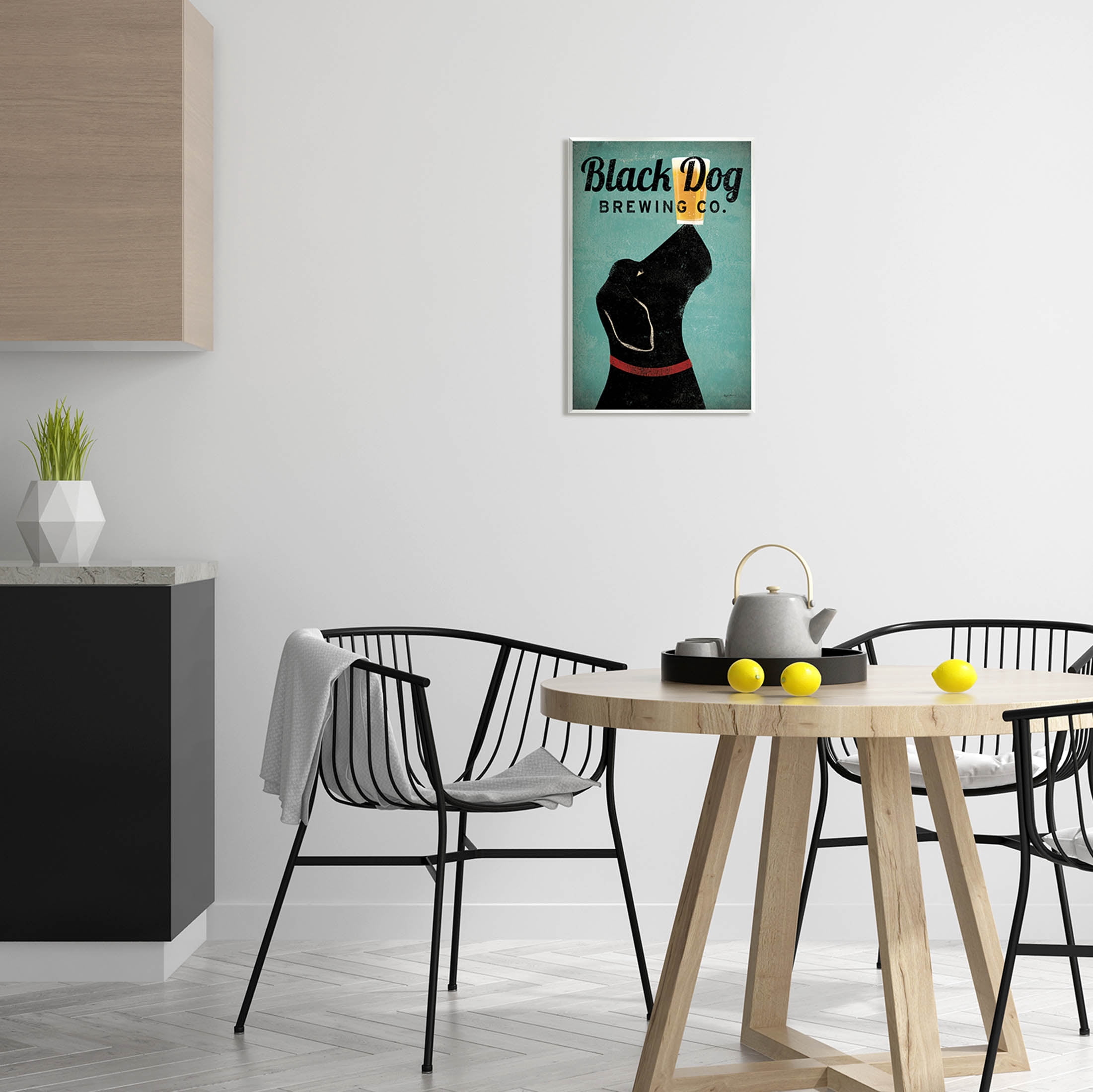 Stupell Industries Black Dog Brewing Antique Beer Sign Graphic Art Unframed Art Print Wall Art, Design by Ryan Fowler