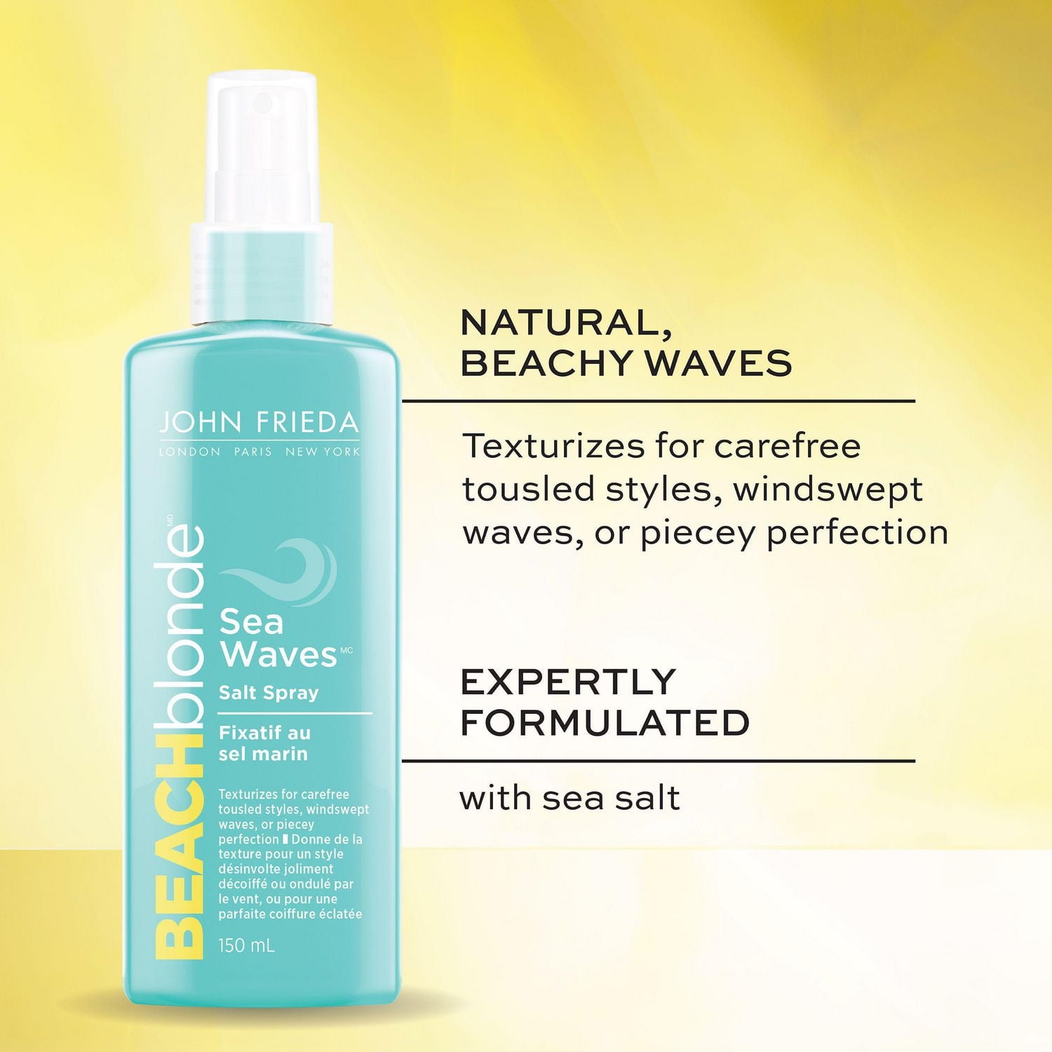 John Frieda Beach Blonde Sea Waves Salt Spray, Texturizing Spritz (Made in Canada)