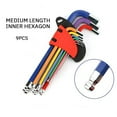 thumbnail image 3 of Ball End Hex Wrench, 9 Pcs Hex Wrench Set CR V  For Repair Work, 3 of 8