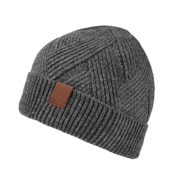 Winter Thick Solid Color Flipped Brim Knit Hat - Casual Warm Pull-On Head-Covering Versatile Cold Weather Cap for Adults,Winter Hats for Women ,Size:One Size