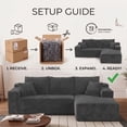 thumbnail image 3 of Gewnee 107.8" Boneless Couch, Cloud Couch Modular Sectional Sofa, L-Shaped Boneless Couches for Living Room, Deep Seat Sleeper Sofa,Required No Assembly,Gray, 3 of 8