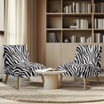 thumbnail image 4 of HELLHERO Non Slip Armless Accent Chair Slipcover Elastic Bottom Dustproof Armless Accent Chair Cover for Hotel, Zebra, 4 of 8